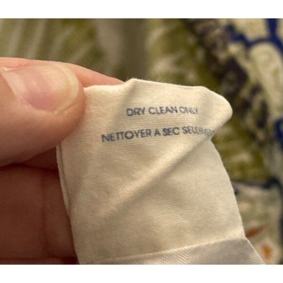 Edme & Esyllte Silk Sleeveless Geometric Print Dress S Green & Blue size Large - Picture 6 of 6